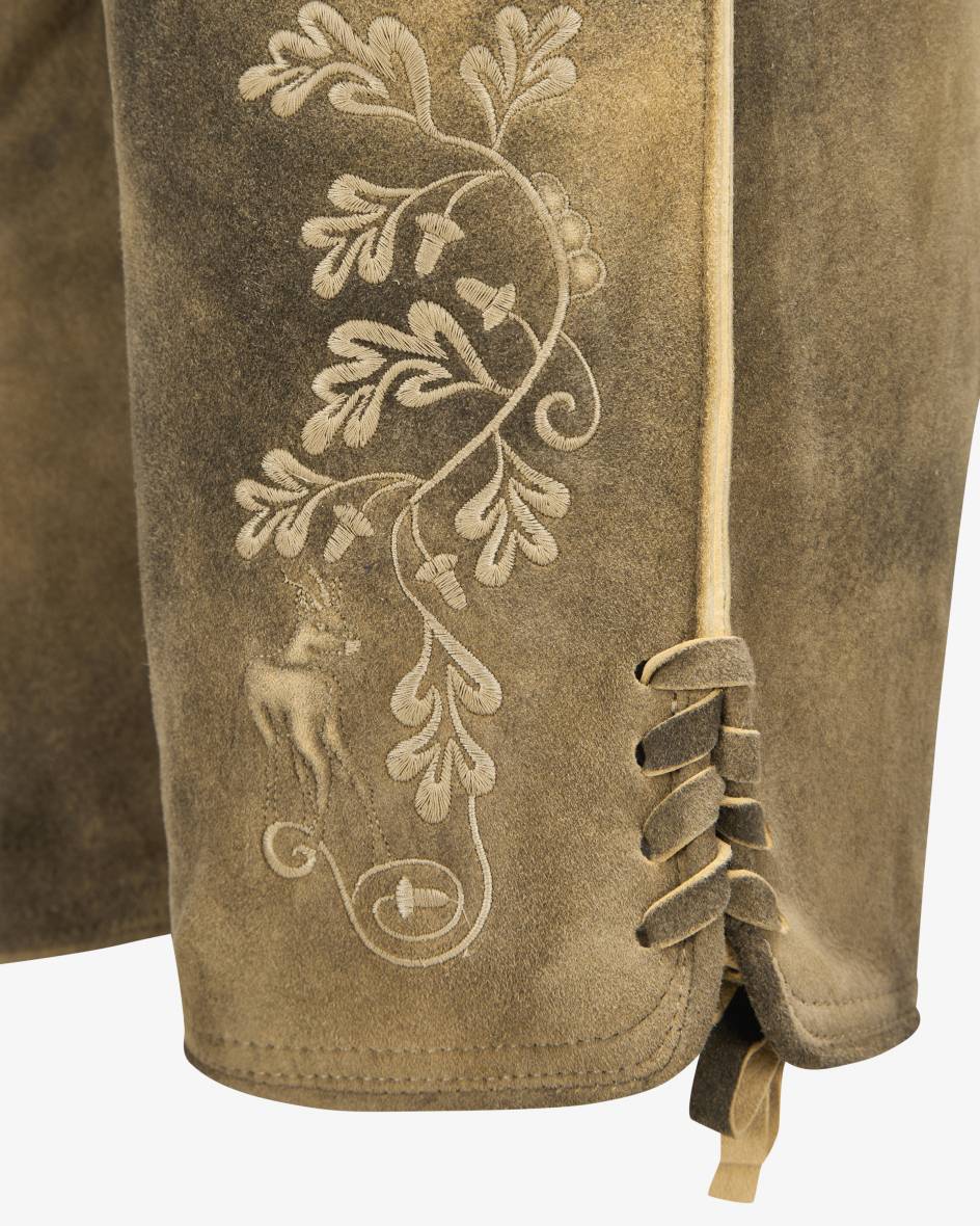 LODENFREY Wiesnlederhose kurz aus Ziegenleder Sonderangebot