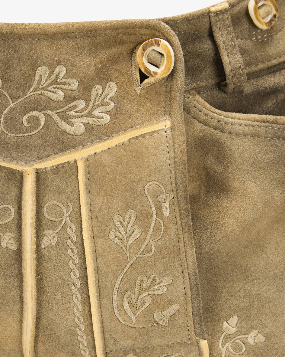 LODENFREY Wiesnlederhose kurz aus Ziegenleder Sonderangebot