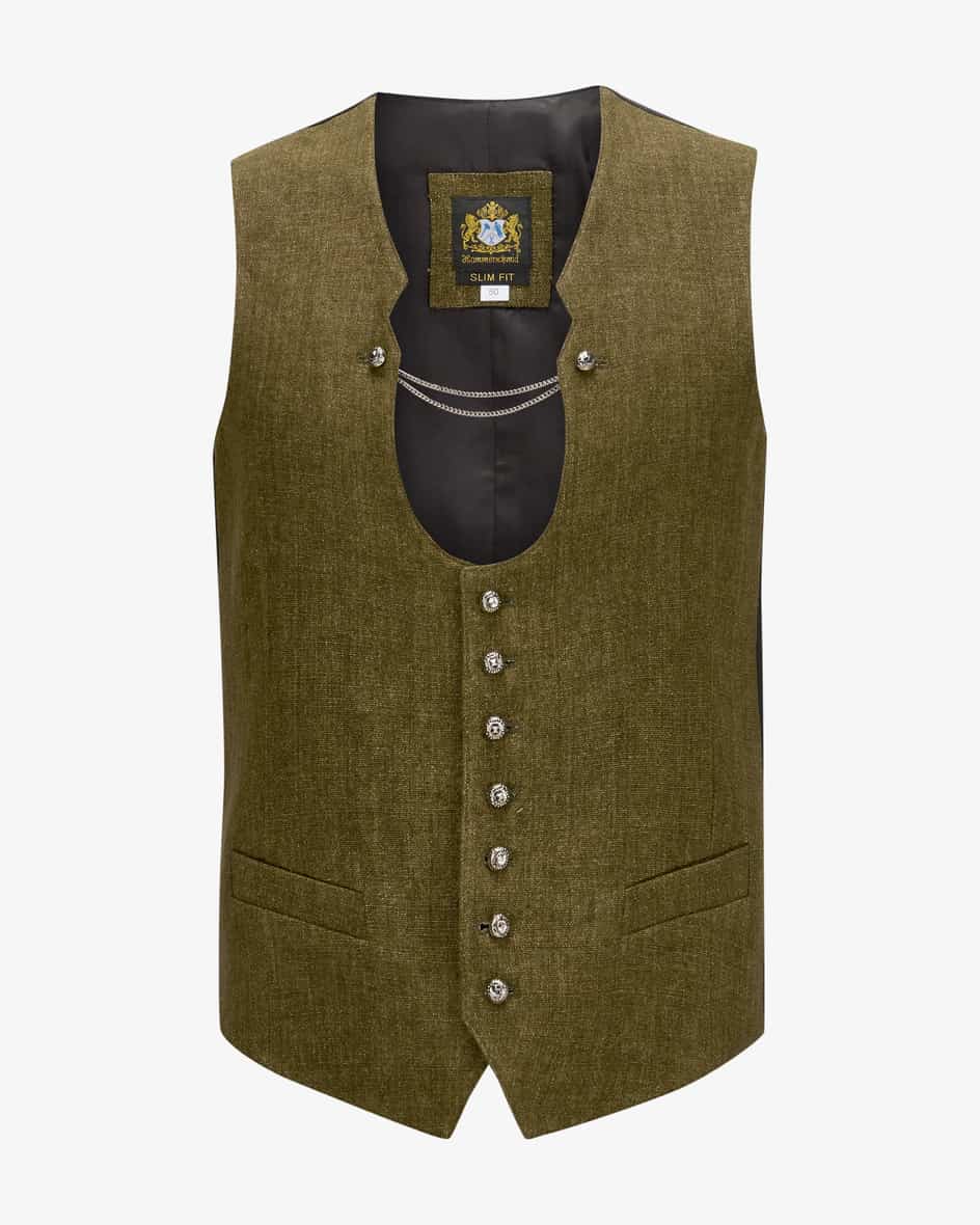 Hammerschmid Adrian Leinen-Trachtenweste Slim Fit Schlussverkauf