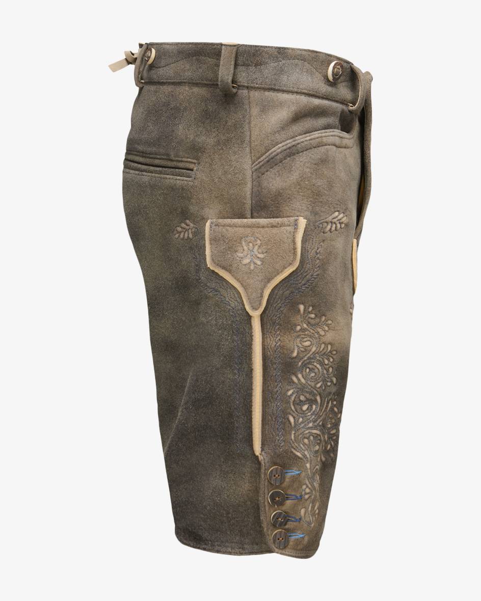 LODENFREY Wiesnlederhose kurz aus Ziegenleder Im Verkauf