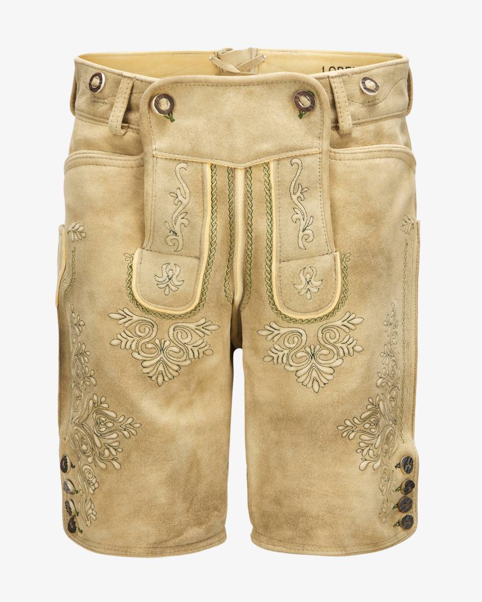 LODENFREY Wiesnlederhose kurz aus Ziegenleder zollfrei