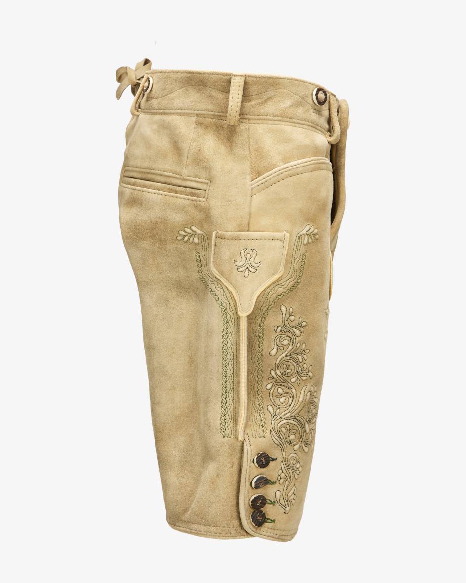 LODENFREY Wiesnlederhose kurz aus Ziegenleder zollfrei