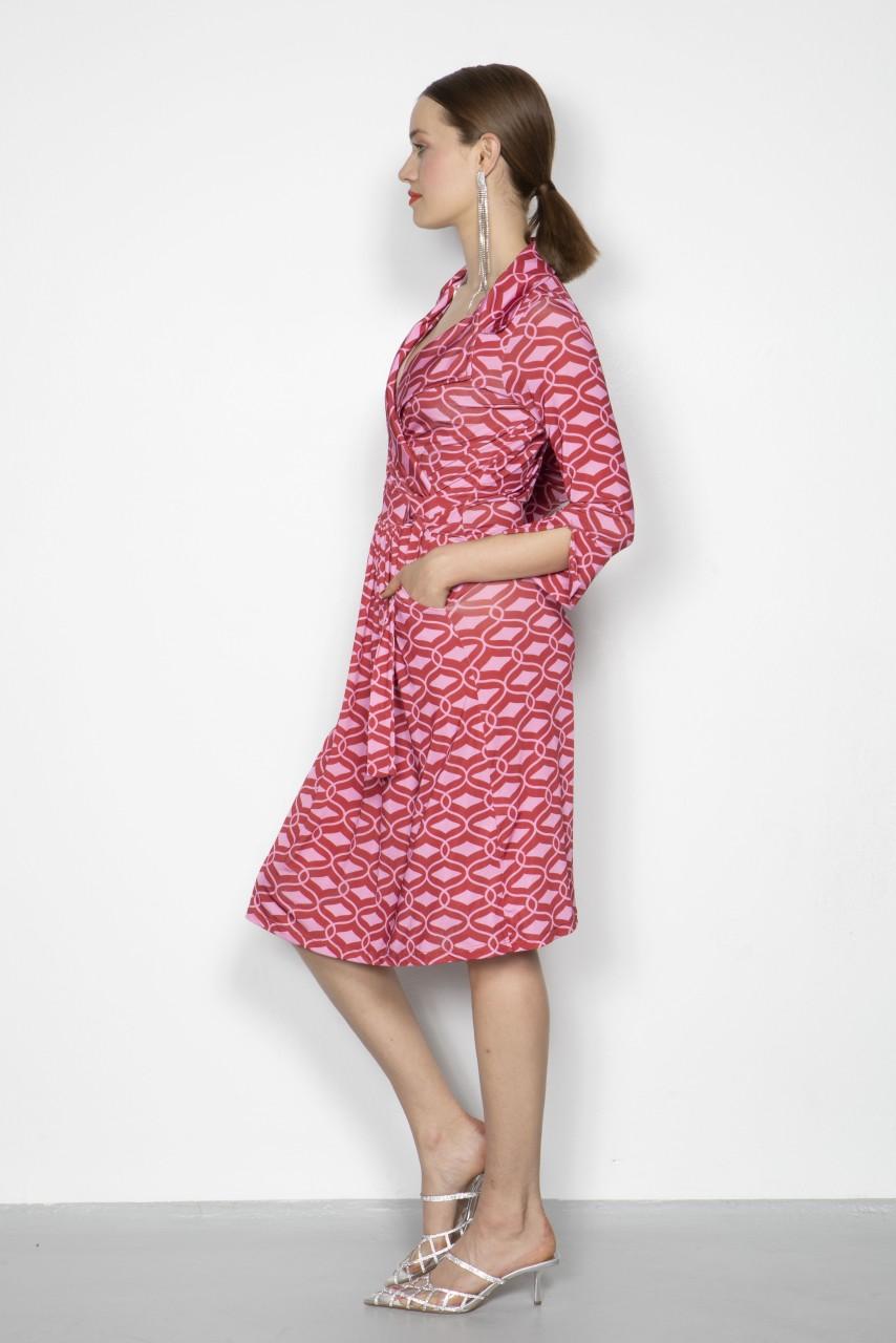 Marivie Oh, Yeah waffle red/rosé Dress Kauf eins, bekomm eins gratis