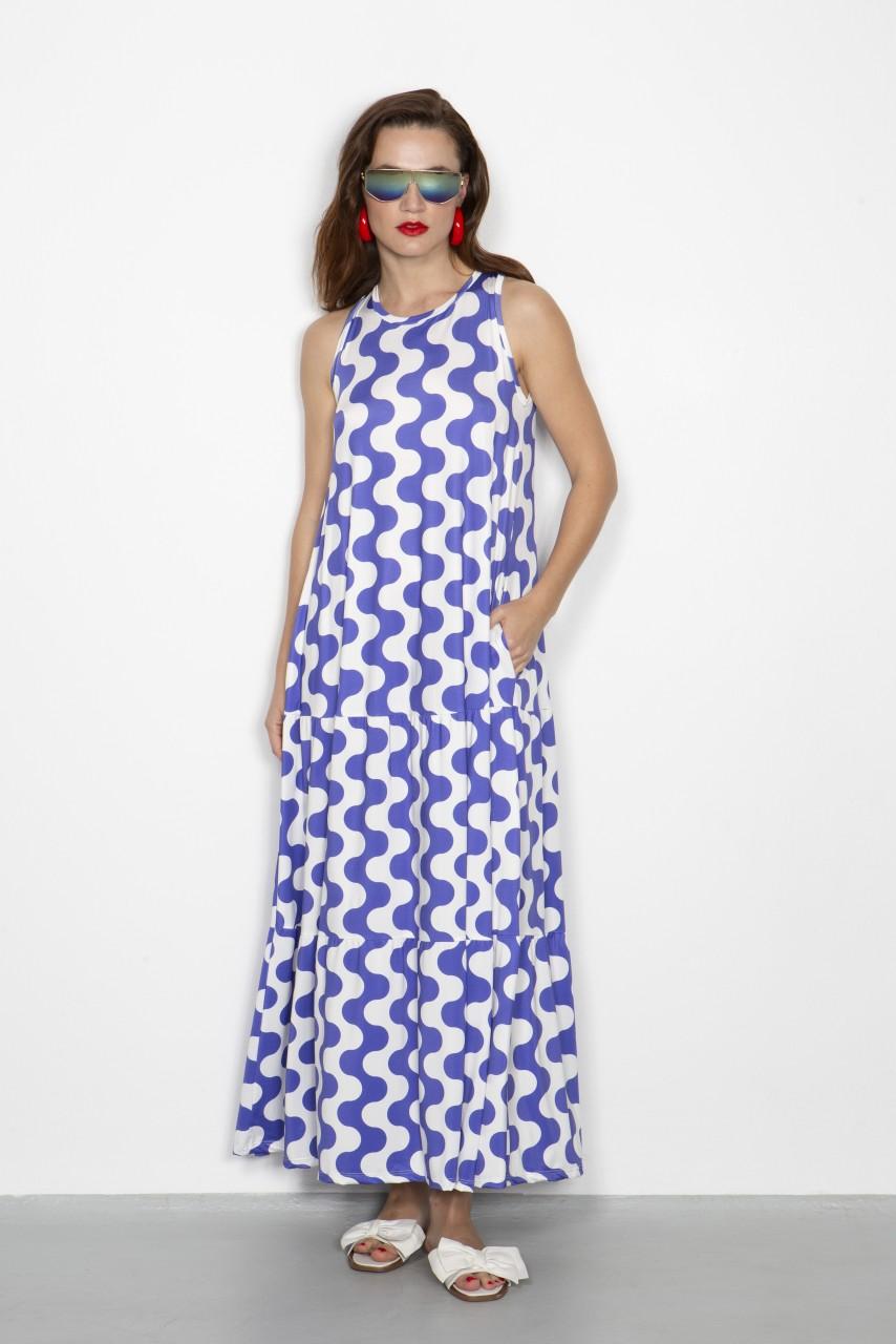 Marivie Darling waves creme/violet Dress Super Rabatt