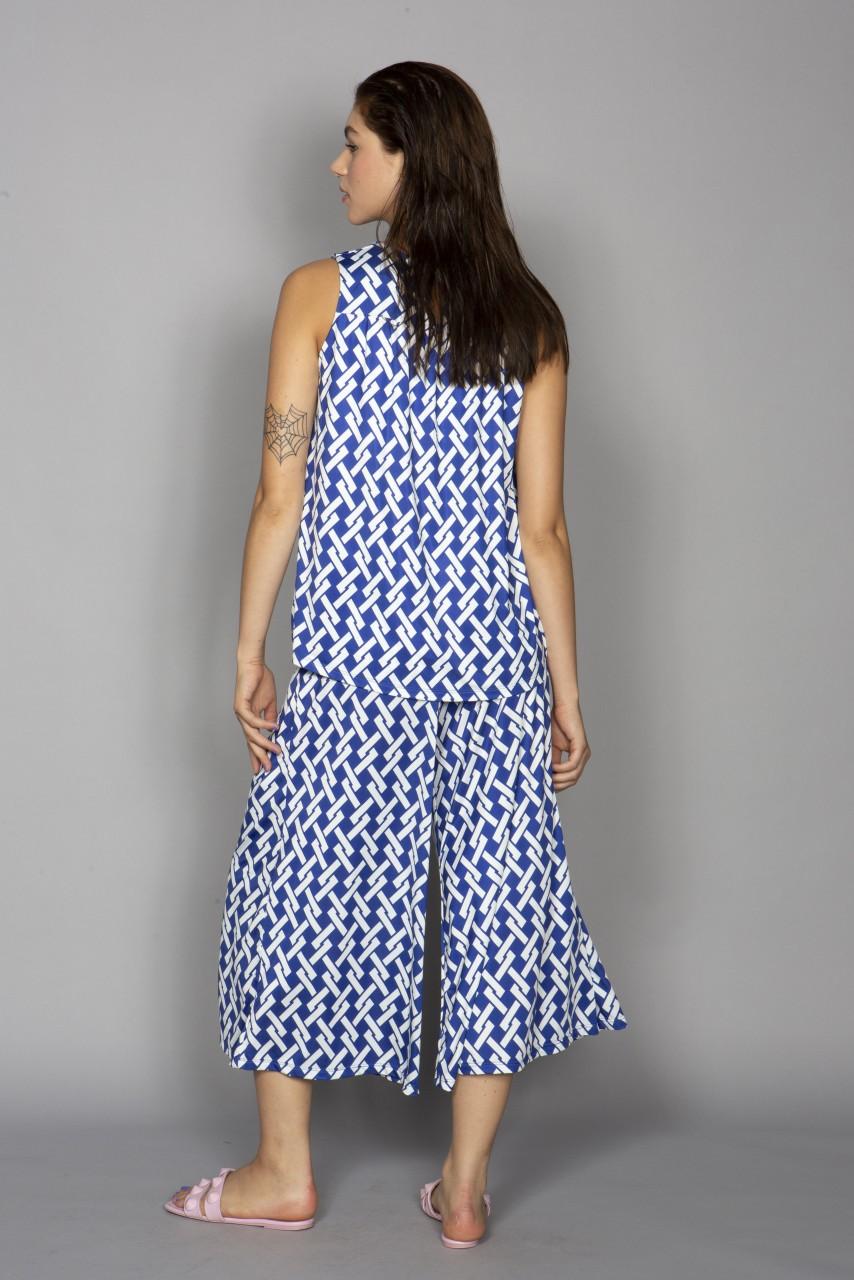 Marivie Culotte geometric lines blue Culotte 50% Rabatt für begrenzte Zeit