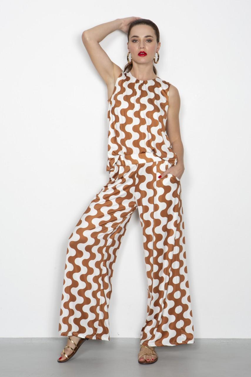 Marivie Easy going waves creme/brown Hose Hotsell