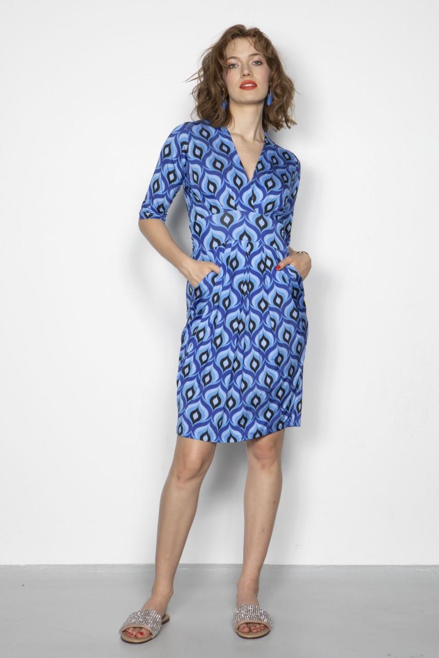 Marivie Surprise peacock feather blue Dress Fabrik Onlineshop