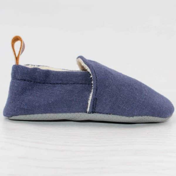 Pololo Barfuß Hausschuh Baumwolle (bio) Uni Blau Flash Sale