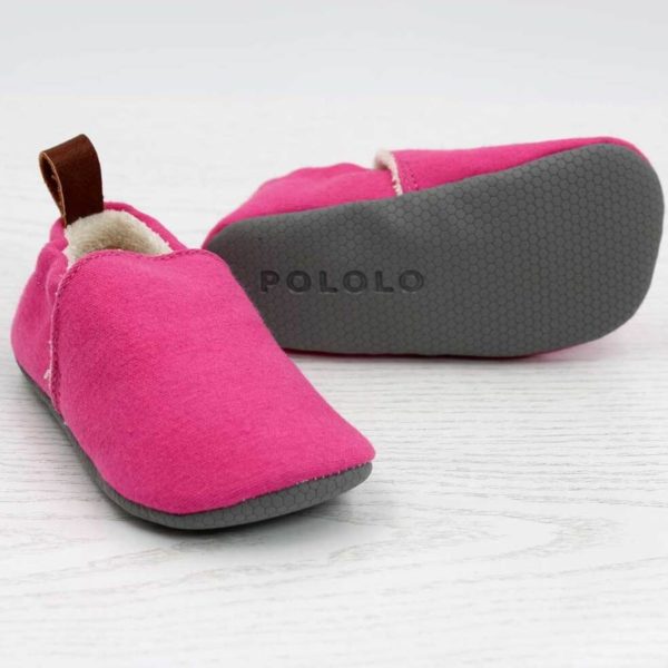 Pololo Barfuß Hausschuh Baumwolle (bio) Uni Pink Osterangebot