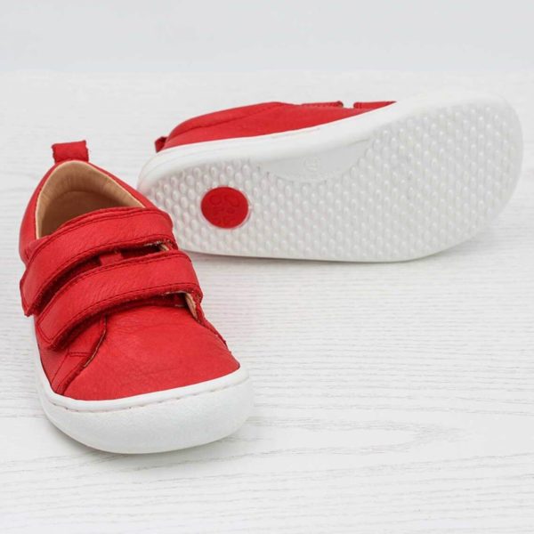Pololo Barfuss Sneaker Leder rot Große Rabatte