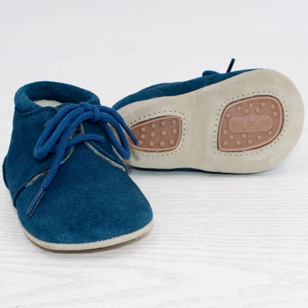 Pololo Für die ersten Schritte – “Porto” der Barfuß Kleinkinderschuh Wollgefüttert blau Letzter Tag