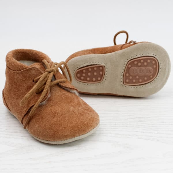 Pololo Für die ersten Schritte – “Porto” der Barfuß Kleinkindschuh Wollgefüttert braun Zeitbegrenzte Promotion