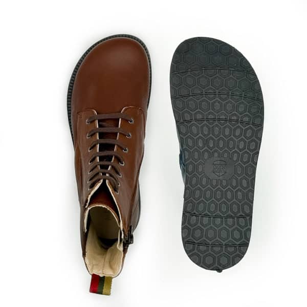 Pololo Barfußschuh Damenstiefellette „MN Aspen“ von Martin Natur – Braun Versandkostenfrei