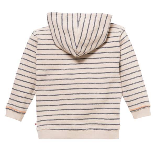Pololo People Wear Organic Sweat-Hoodie beige-blau geringelt, aus Bio-Baumwolle Zeitbegrenzte Promotion