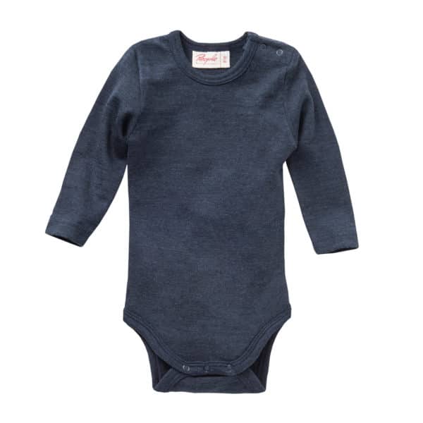 Pololo People Wear Organic Langarm-Body Wolle-Seide, dunkelblau Nur für heute