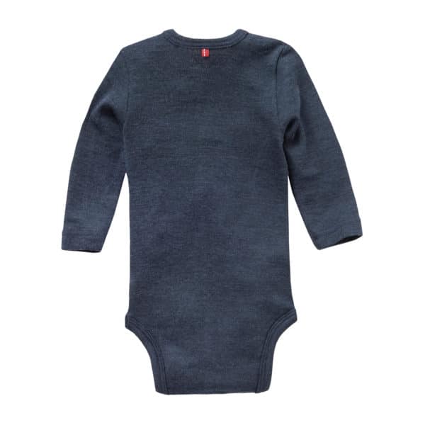 Pololo People Wear Organic Langarm-Body Wolle-Seide, dunkelblau Nur für heute