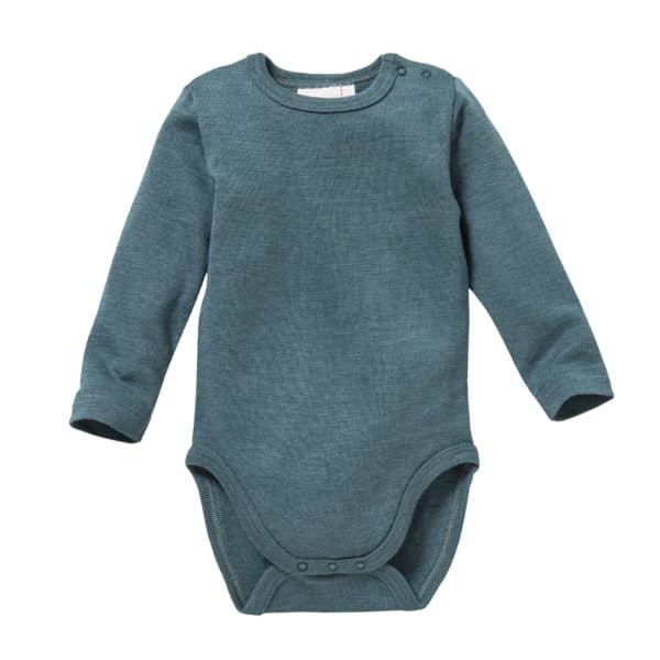 Pololo People Wear Organic Langarm-Body Wolle-Seide, smaragd-grün Sonderangebot der Fabrik