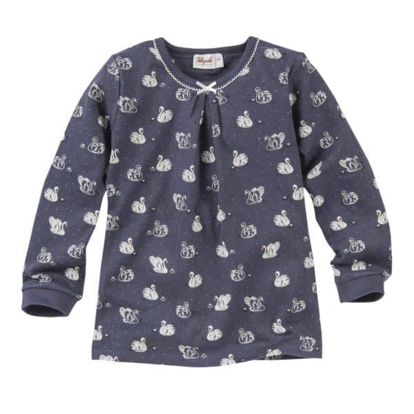 Pololo People Wear Organic Pyjama, dunkelblau/bedruckt mit Schwänen Riesige Rabatte