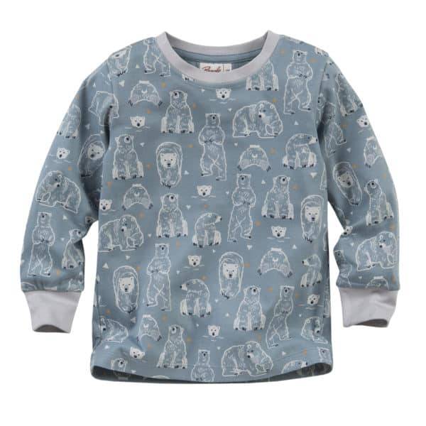 Pololo People Wear Organic Pyjama, petrol bedruckt mit Motiv “Eisbär”, aus 100% Baumwolle (Bio) 50% Rabatt mit kostenlosem Versand