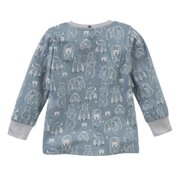 Pololo People Wear Organic Pyjama, petrol bedruckt mit Motiv “Eisbär”, aus 100% Baumwolle (Bio) 50% Rabatt mit kostenlosem Versand