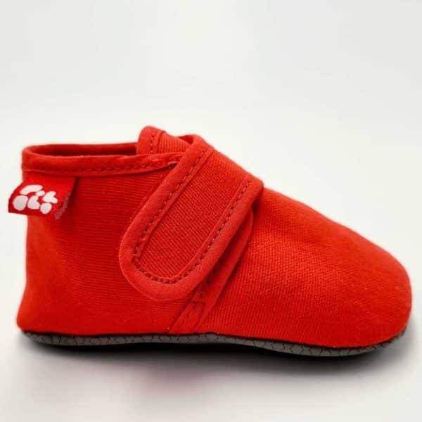 Pololo Barfuß Hausschuh mit Klettverschluss – rot Sonderangebot