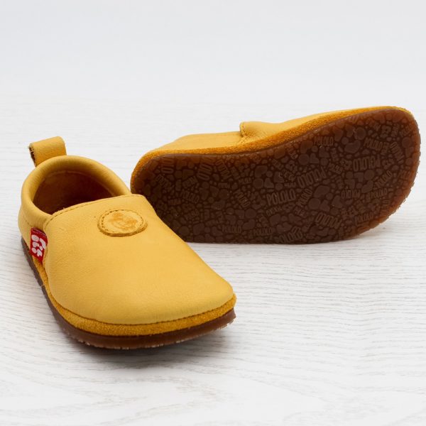 Pololo Barfußschuh Uni Leder Gelb Muttertagsangebot