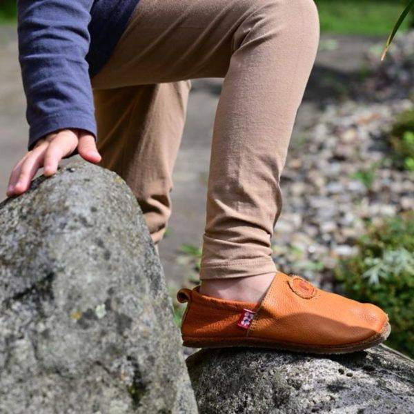 Pololo Barfußschuh Uni Leder Hellbraun Vatertagsangebot