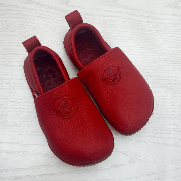 Pololo Barfußschuh Uni Leder Rot Jubiläumsangebot
