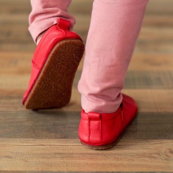 Pololo Barfußschuh Uni Leder Rot Jubiläumsangebot