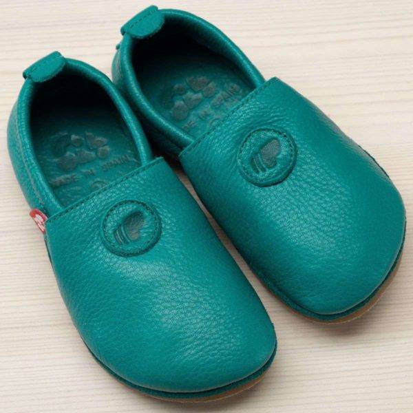 Pololo Barfußschuh Uni Leder Türkis Lagerräumung