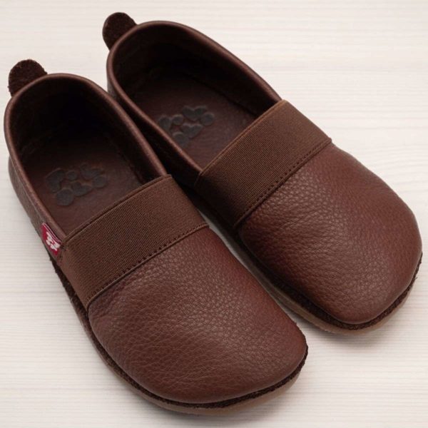 Pololo Outdoor Barfußschuh “Elastico” Dunkelbraun mit Gummisohle – Restgrößen 20-26 Online Outlet