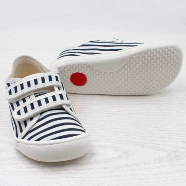 Pololo Barfuß-Sneaker Blau gestreift Restgrößen Wochenangebot