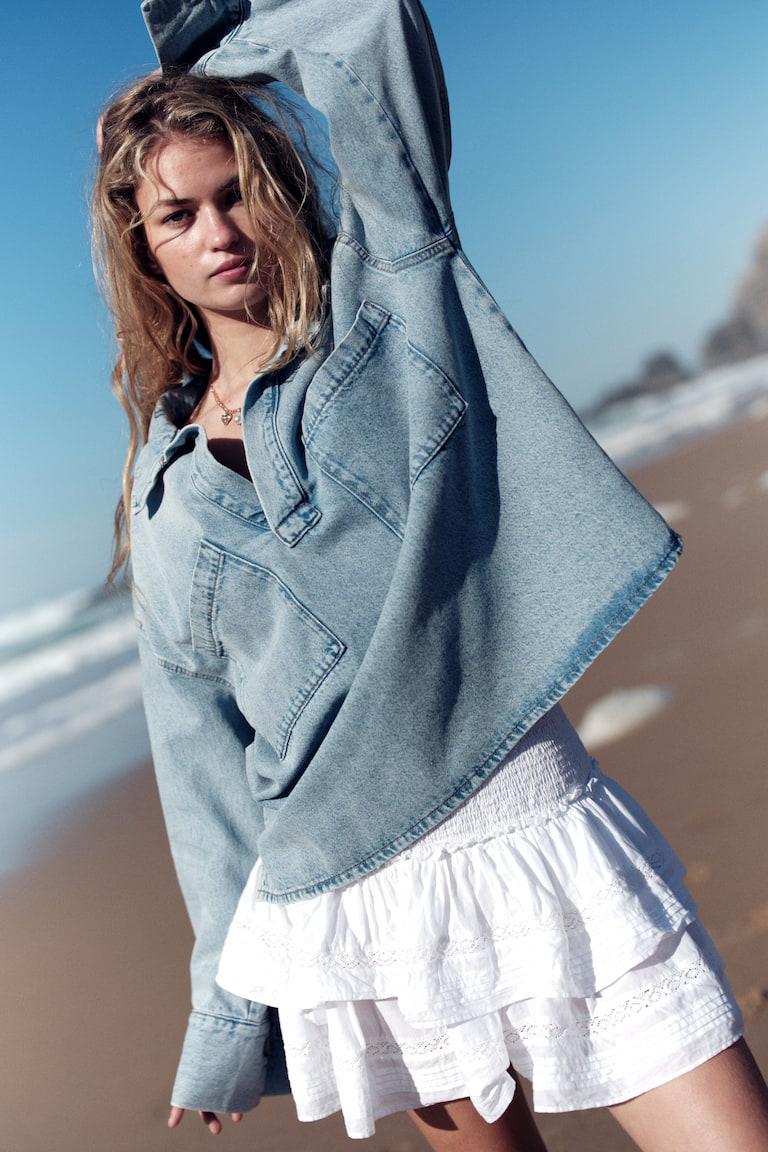 H&M Stufenrock mit Spitzeneinsätzen Fabrik Onlineshop
