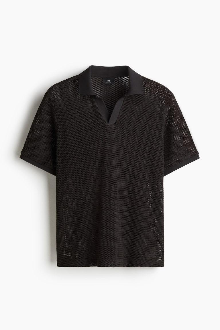 H&M Poloshirt in Ajourstrick Regular Fit Online Shopping