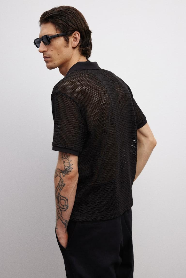 H&M Poloshirt in Ajourstrick Regular Fit Exklusivangebot