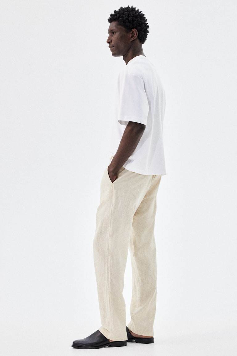H&M Hose aus Leinenmix in Regular Fit Exklusivangebot