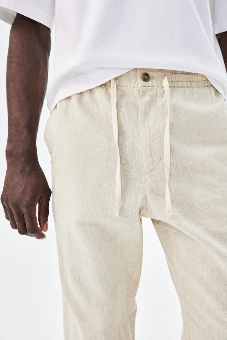 H&M Hose aus Leinenmix in Regular Fit Preisnachlass