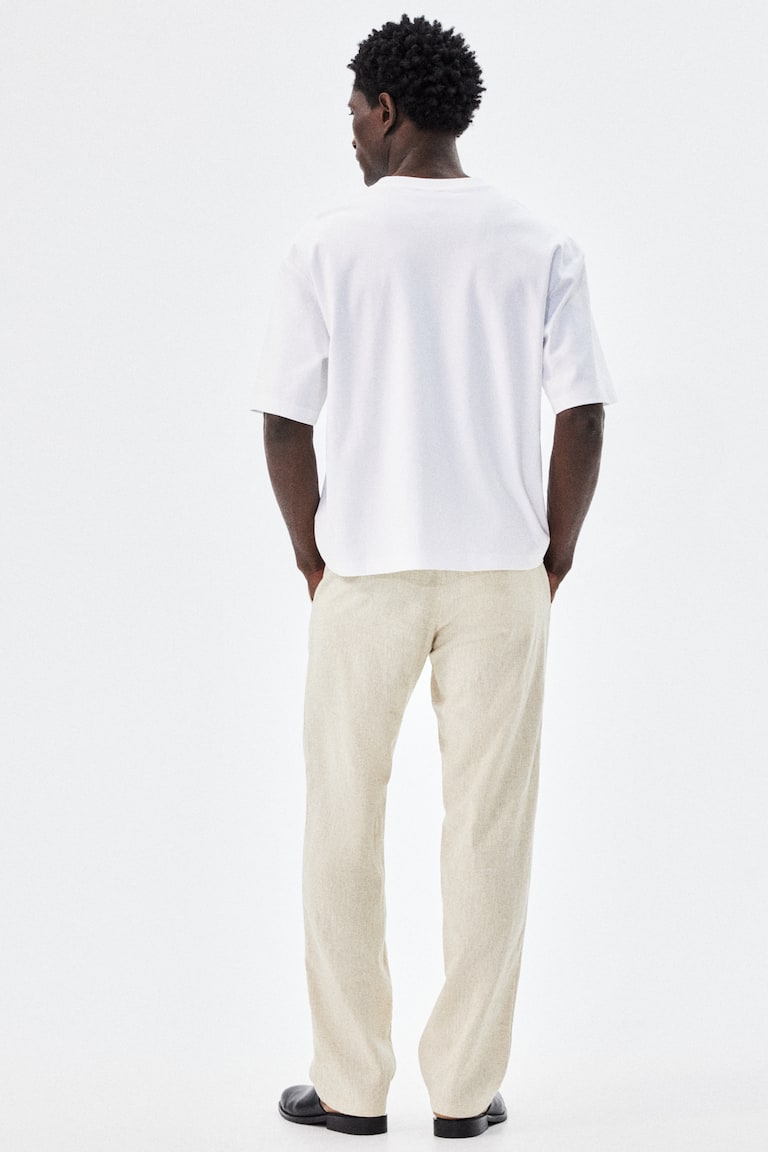 H&M Hose aus Leinenmix in Regular Fit Saisonschlussverkauf