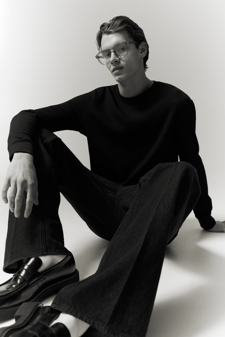 H&M Shirt aus Waffeljersey in Slim Fit Nur für heute