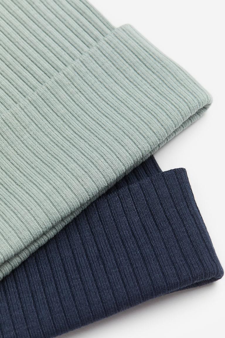 H&M 2er-Pack Gerippte Beanies mit Ohren Großer Ausverkauf