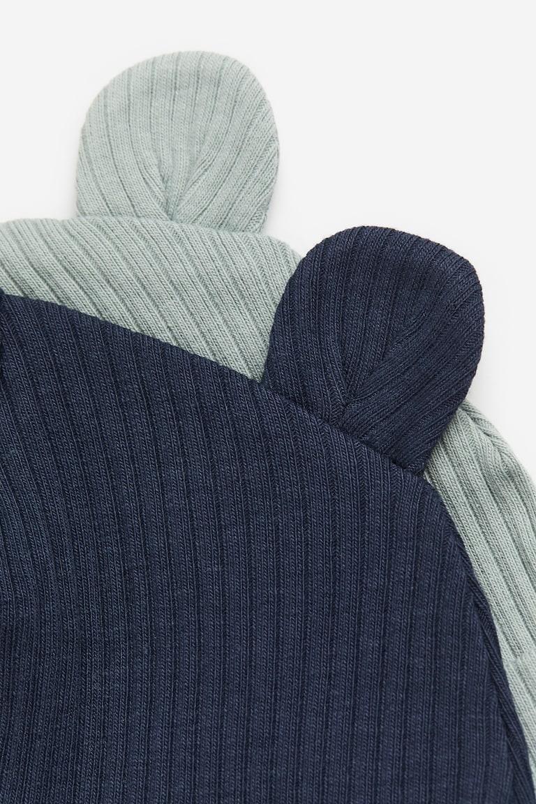 H&M 2er-Pack Gerippte Beanies mit Ohren Flash Sale
