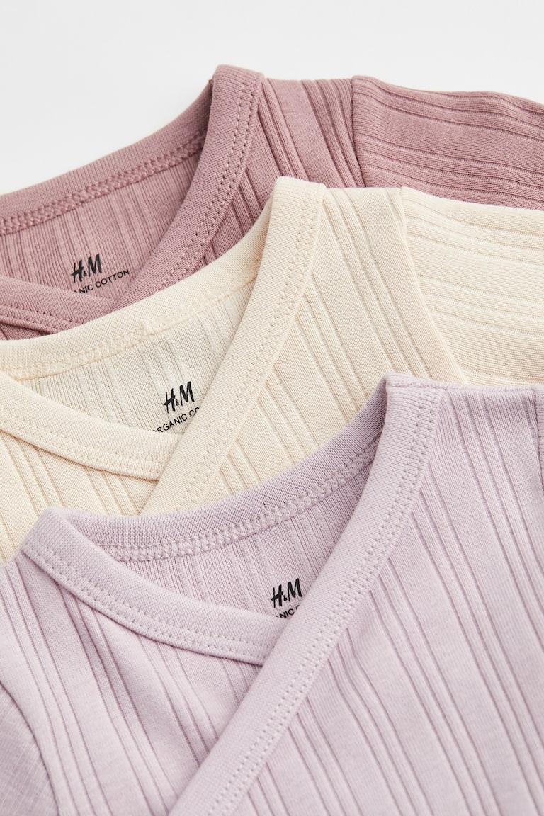 H&M 3er-Pack Gerippte Wickelbodys Muttertagsangebot