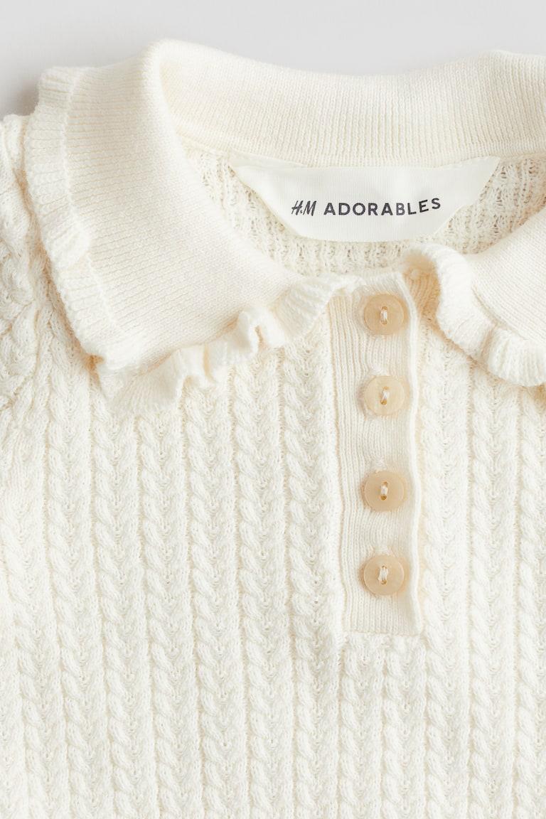 H&M Baumwollshirt aus Zopfstrick Schlussverkauf