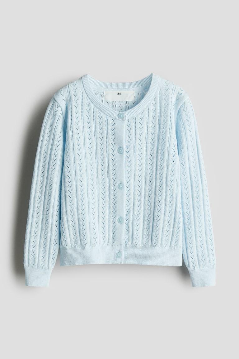 H&M Baumwoll-Cardigan in Pointellestrick Nur noch ein Tag übrig