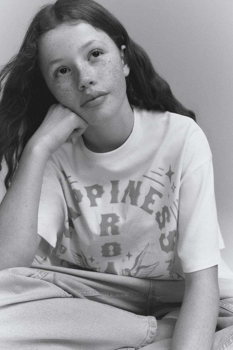 H&M Oversized Baumwoll-T-Shirt Osterangebot
