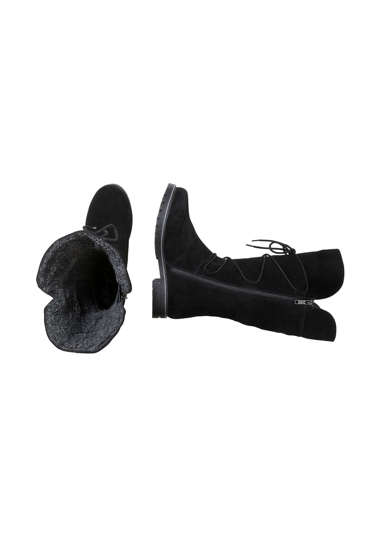 sheego Weitschaftstiefel aus Veloursleder mit Schnürung Letzte 3 Tage