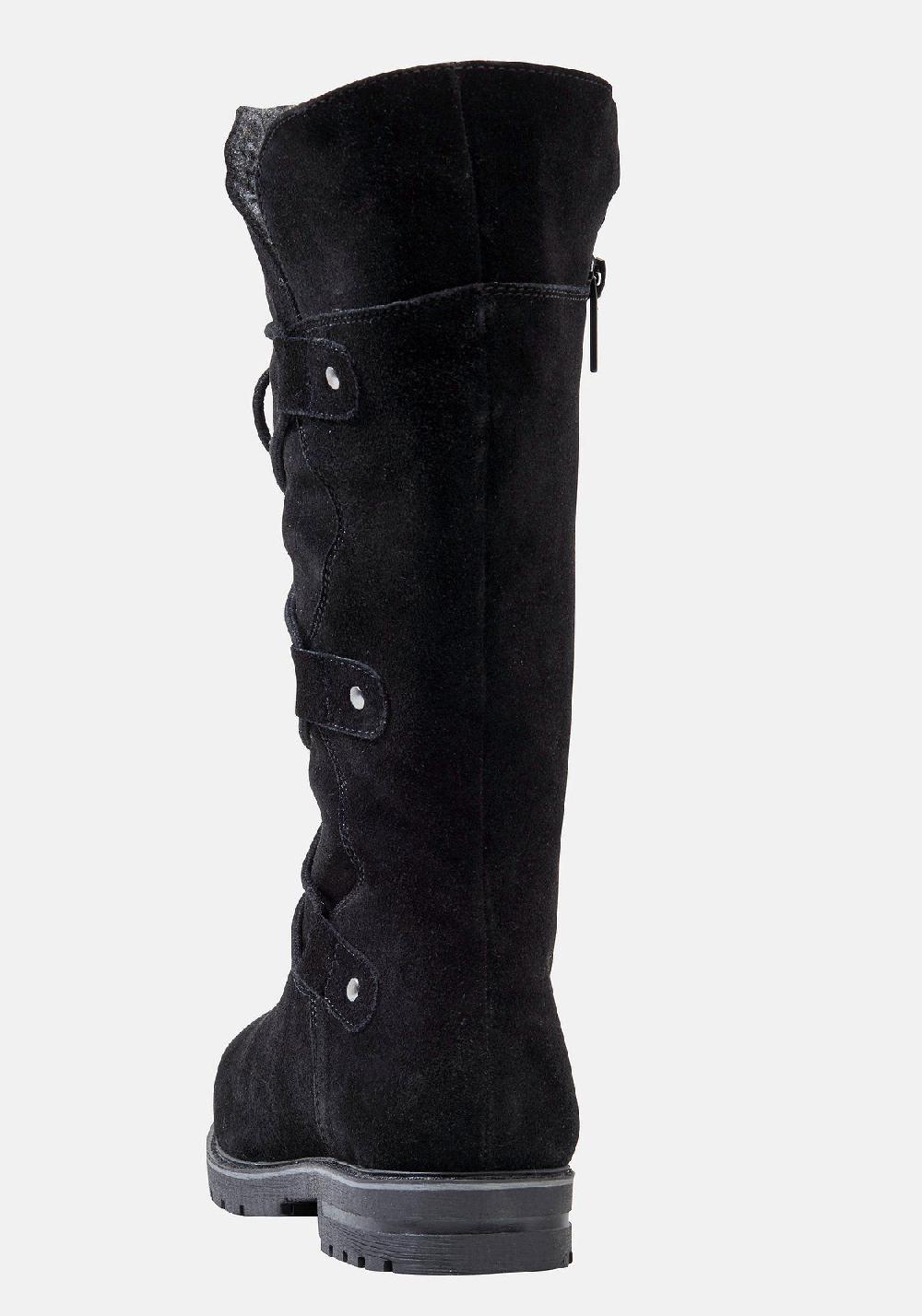 sheego Weitschaftstiefel aus Veloursleder mit Schnürung Letzte 3 Tage