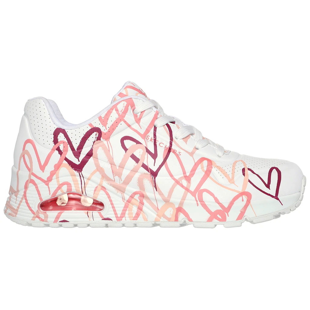 Skechers Wedgesneaker »UNO-SPREAD THE LOVE« Freizeitschuh Halbschuh Schnürschuh mit coolem Graffiti-Print Großer Ausverkauf