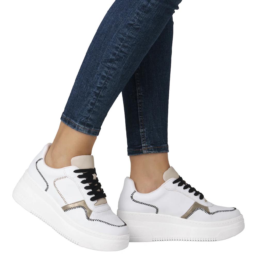 Rieker Plateausneaker Keilsneaker Schnürschuh Halbschuh mit modischen Kontrastdetails online kaufen Limitierter Zeitrabatt