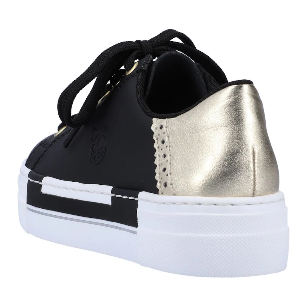Rieker Plateausneaker mit Metallic-Fersenkappe Freizeitschuh Halbschuh Schnürschuh auf Rechnung online bestellen Begrenztes Angebot